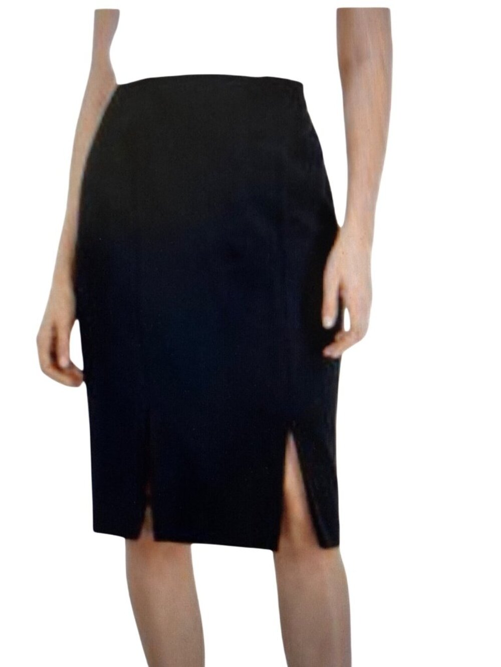 KASPER Womens Stretch Crepe Panelled Black Straight Pencil Skirt 10 NWT
